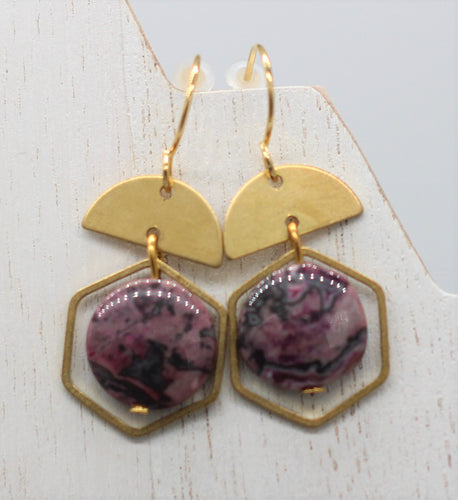 Purple Marble Earrings