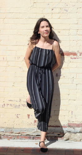 Black & White Pinstripe Jumpsuit