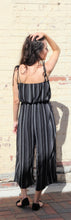 Load image into Gallery viewer, Black &amp; White Pinstripe Jumpsuit